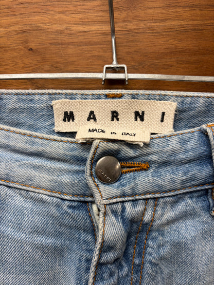 Marni Distressed Blue Distressed Repair Denim