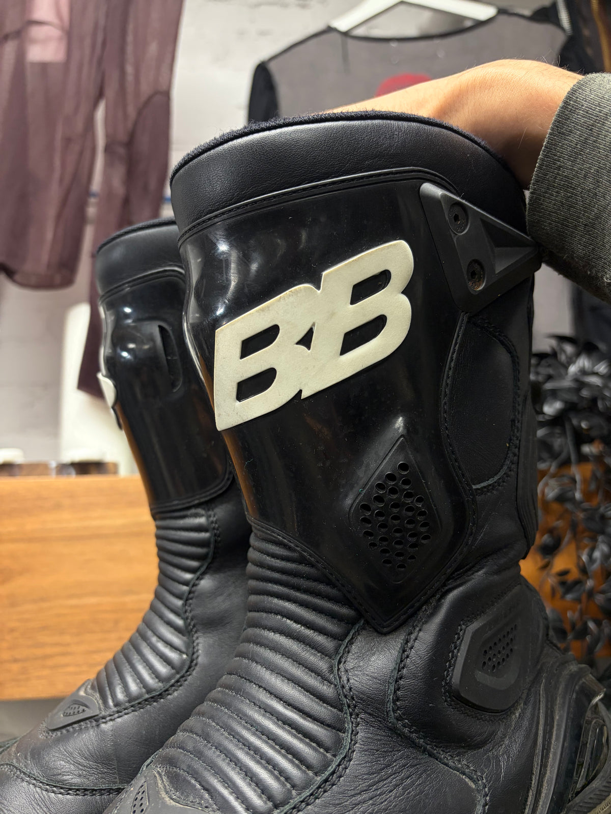Balenciaga ‘Tyrex’ Black/White Leather Motocross High Cut Boots