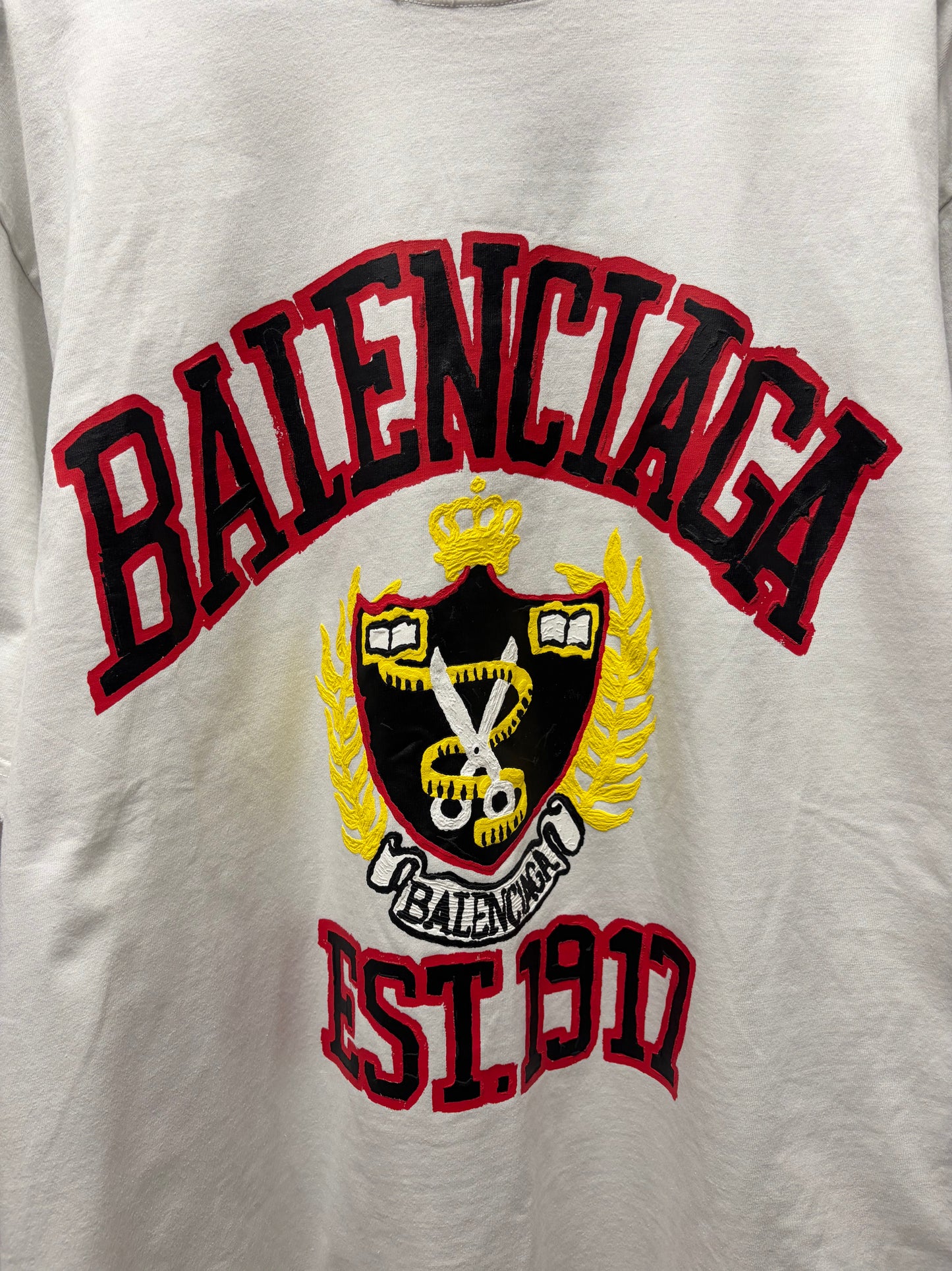 SS2022 Balenciaga ‘Crest Logo’  White Oversized T-Shirt