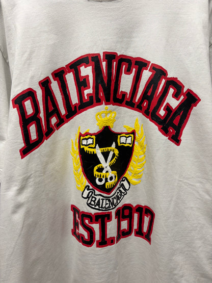 SS2022 Balenciaga ‘Crest Logo’  White Oversized T-Shirt