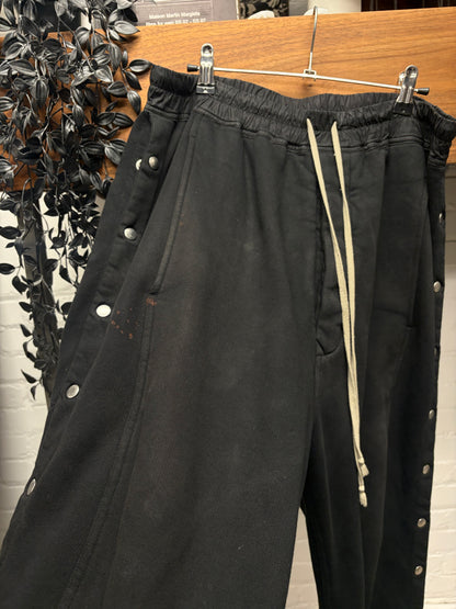 Rick Owens ‘Pusher’ Wide Leg Cotton ‘Button Snap’ Sweatpants