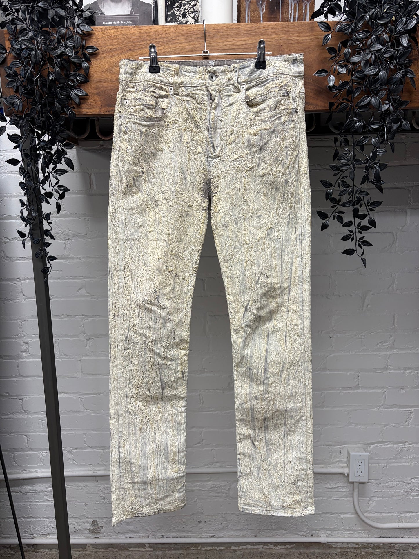 SS2025 Rick Owens ‘Hollywood’ Milk Crackled ‘Headon’ Denim