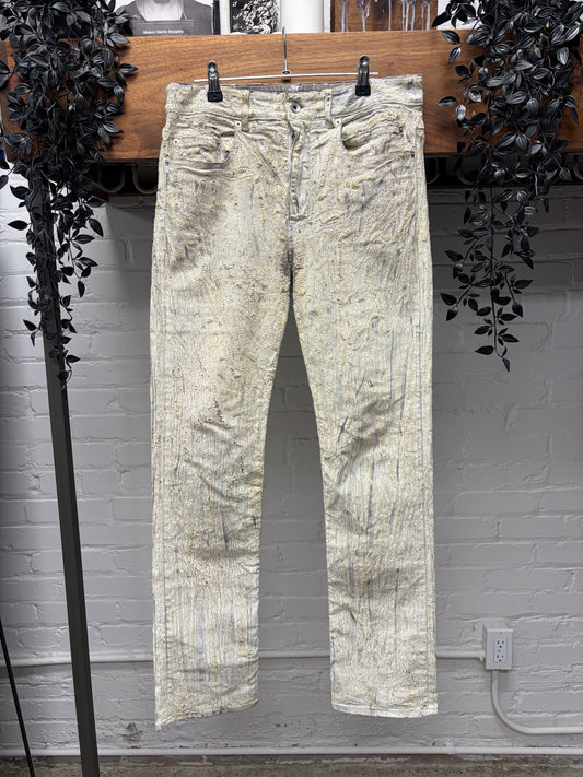 SS2025 Rick Owens ‘Hollywood’ Milk Crackled ‘Headon’ Denim