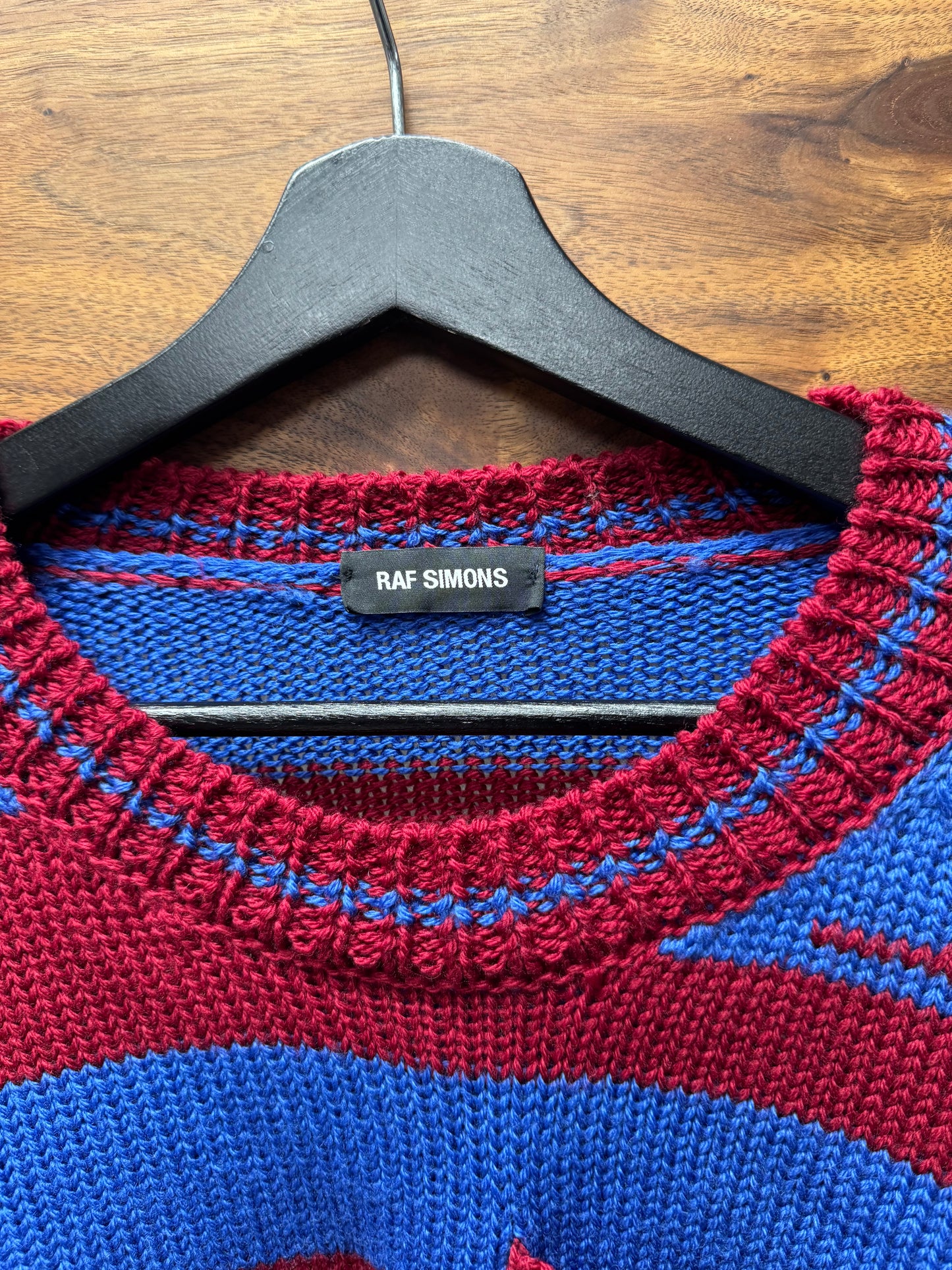 SS2017 Raf Simons ‘Disturted’ Oversized Striped Knit Sweater