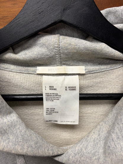 Helmut Lang Heather Grey Logo Pullover Hoodie