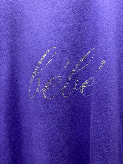 2021 Balenciaga ‘Bébé’ Purple Rhinestone Oversized T-Shirt