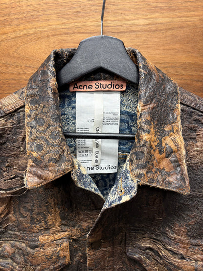 Acne Studios ‘Oraya’ Distressed Brown Denim Trucker Jacket