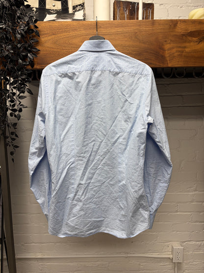 2012 Prada Blue/White Thin Pinstripe Button Up Shirt