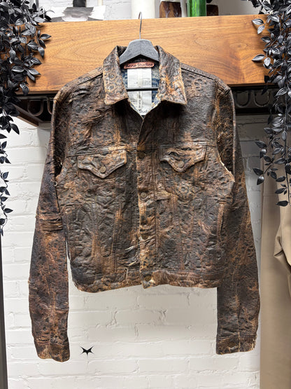 Acne Studios ‘Oraya’ Distressed Brown Denim Trucker Jacket
