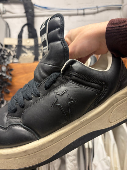 Rick Owens x Converse ‘TurboPWN’ Black Leather Low Top Sneakers