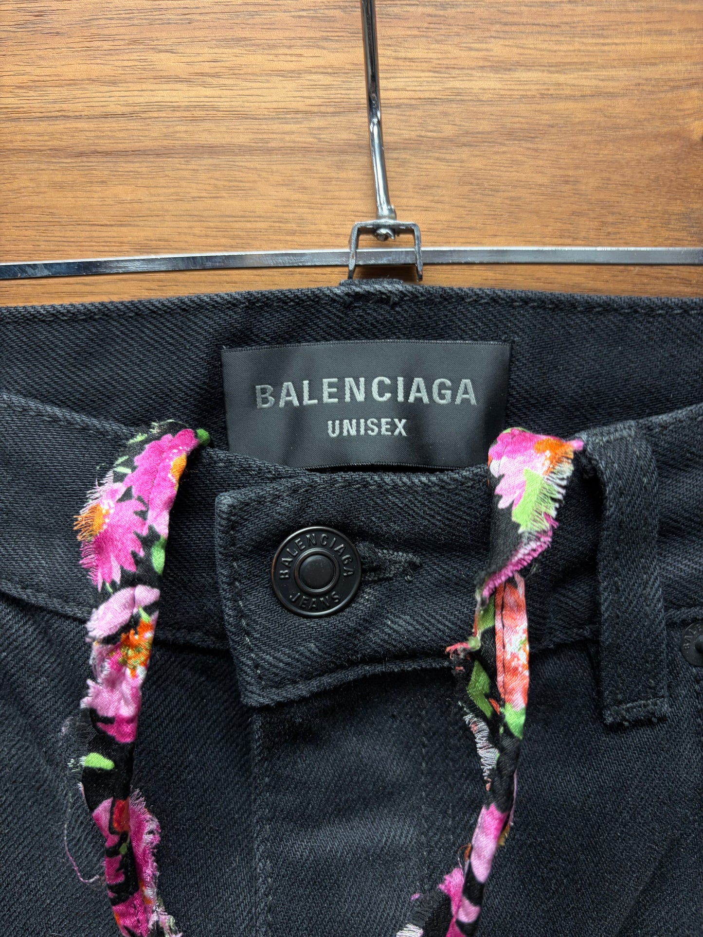 AW2024 Balenciaga ‘Fun Drawstring’ Wide Leg Faded Black Denim