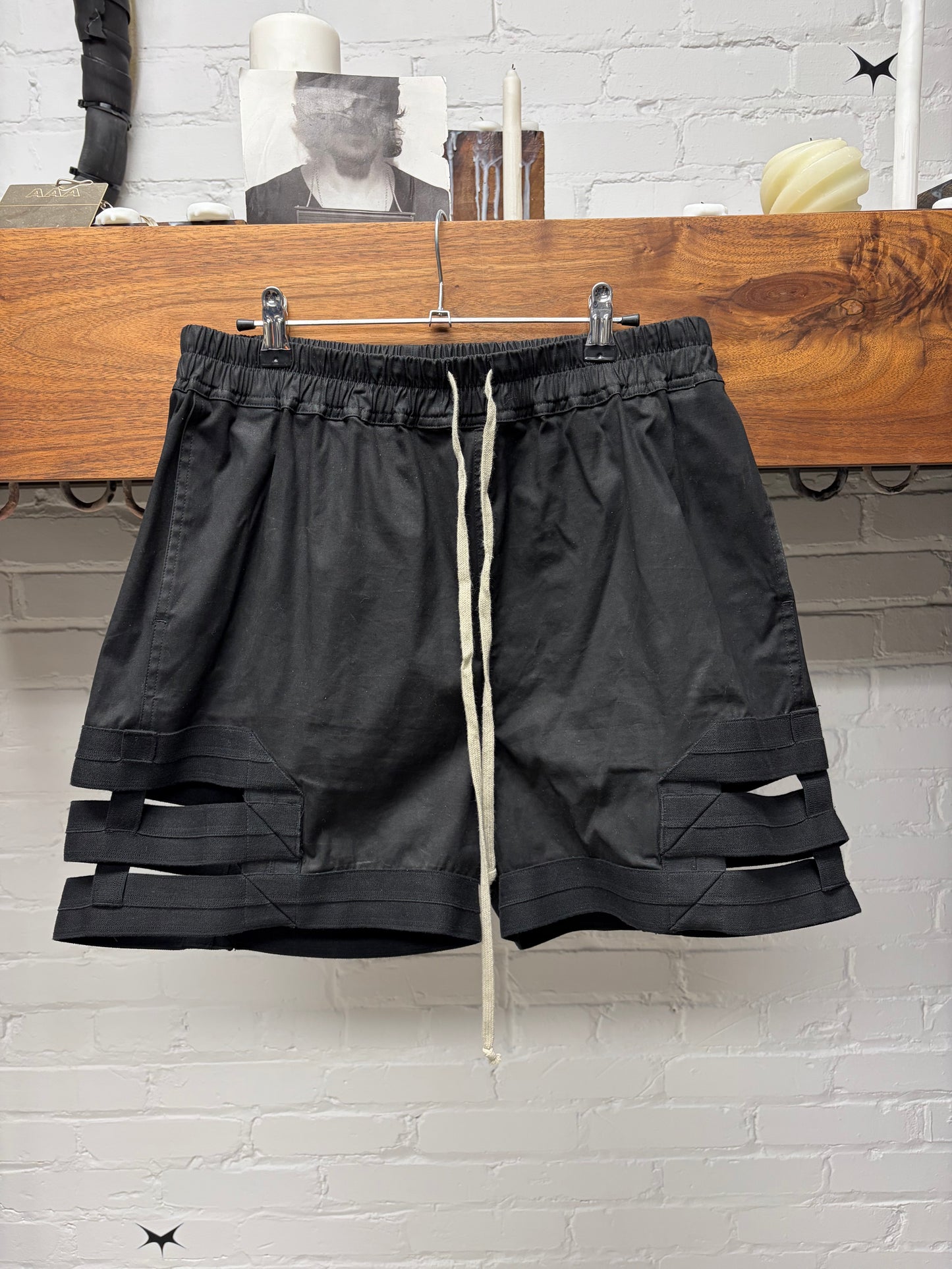 SS2022 Rick Owens ‘Fogachine’ Black ‘Spartan’ Boxing Shorts