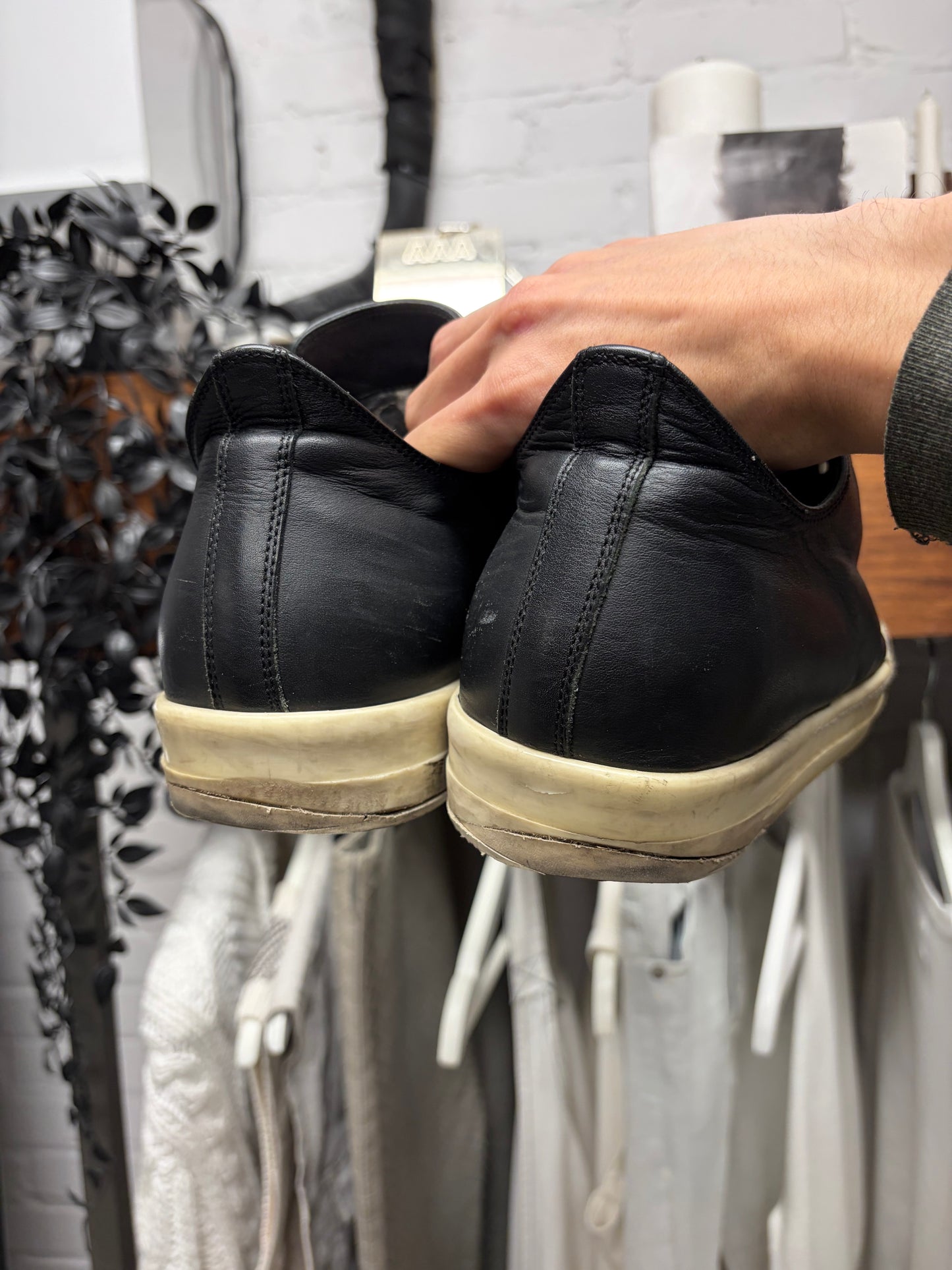 Rick Owens Ramones Black/Milk Low Top Sneakers
