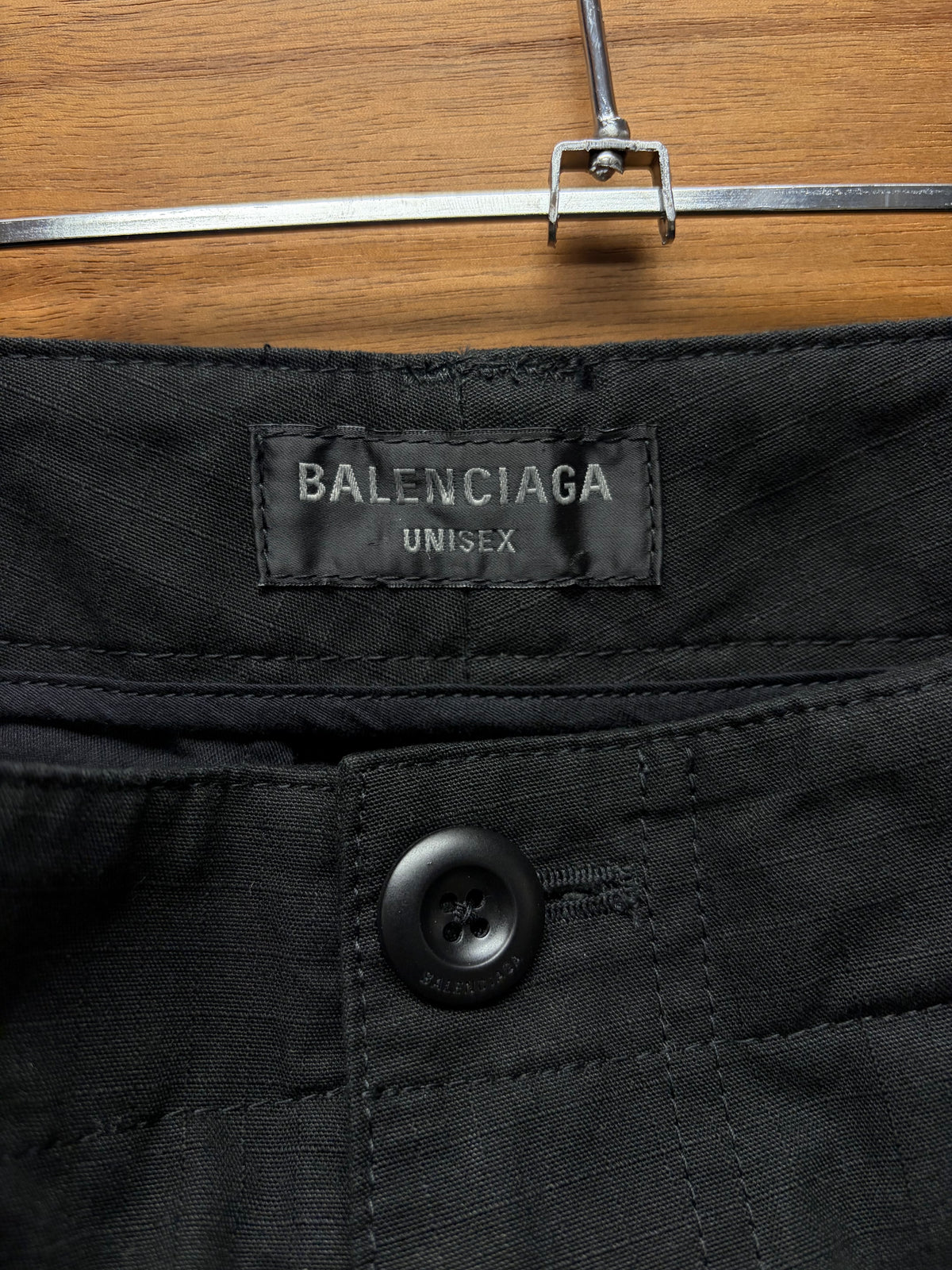2022 Balenciaga ‘Cut Up’ Distressed Black Hybrid Wide Cut Cargo Denim