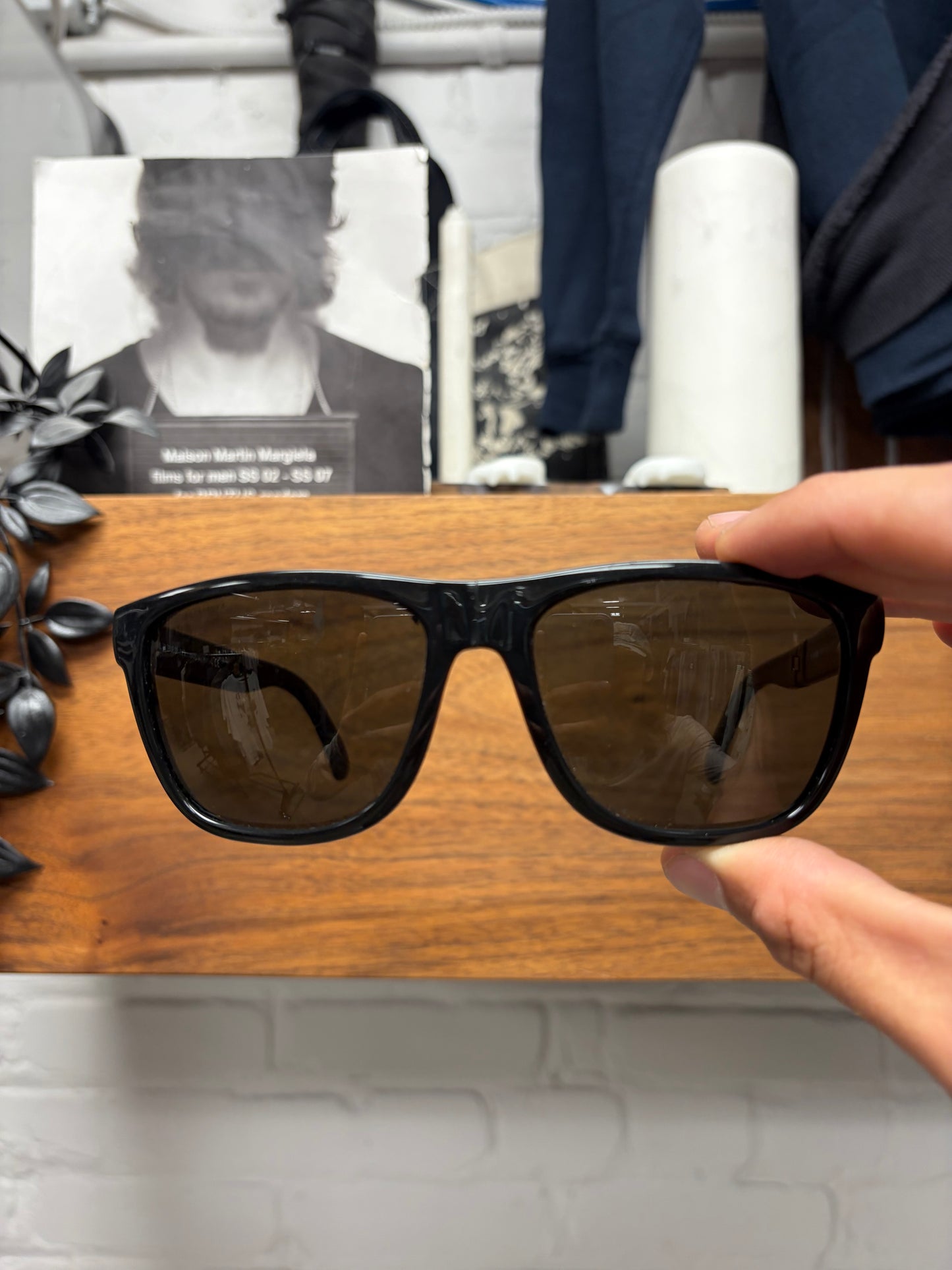 Burberry ‘Foldable’ Black Wayfarer Engraved Logo Sunglasses