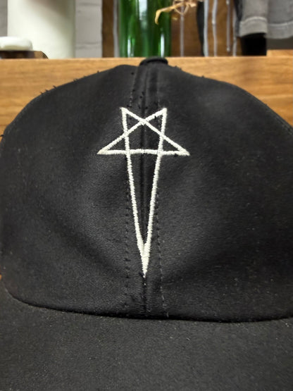 Rick Owens DRKSHDW ‘Embroidered Pentagram’ Black Baseball Cap