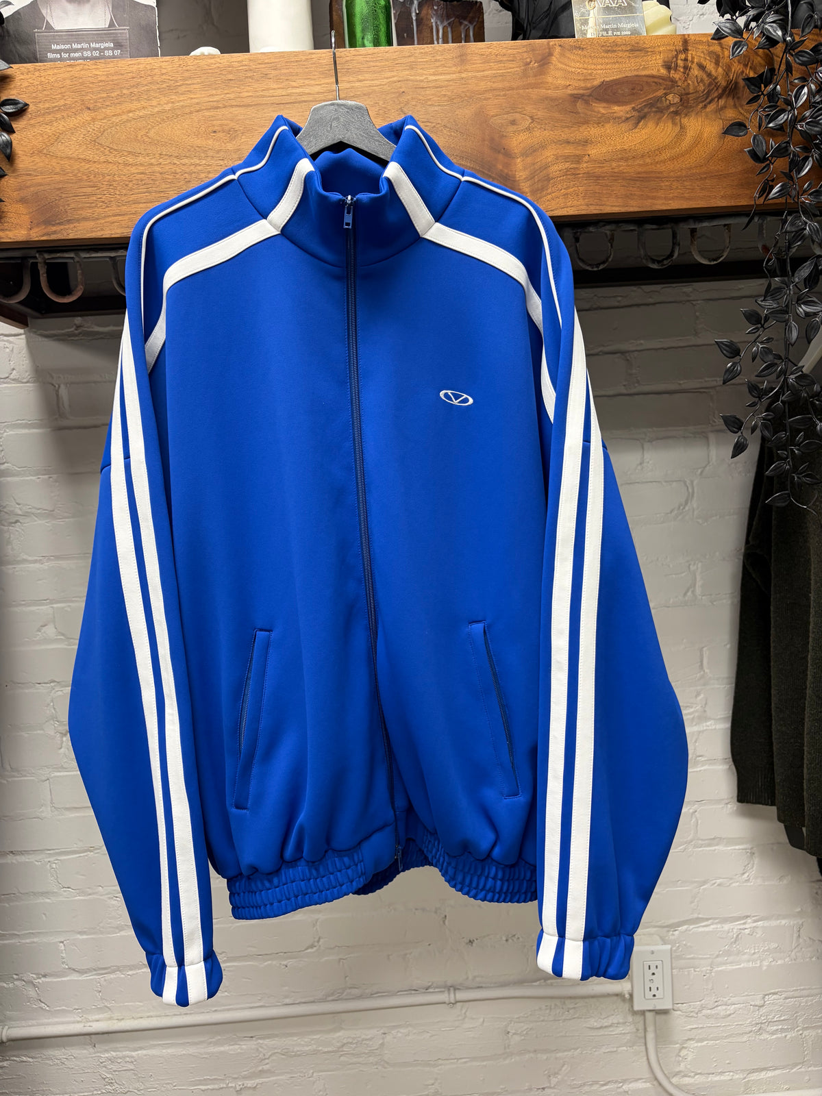 Vetements Blue/White Striped Drop Shoulder Zip-Up Track Jacket