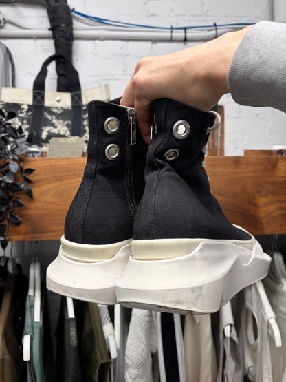 Rick Owens ‘Abstract Sole’ Black Canvas High Top Sneakers