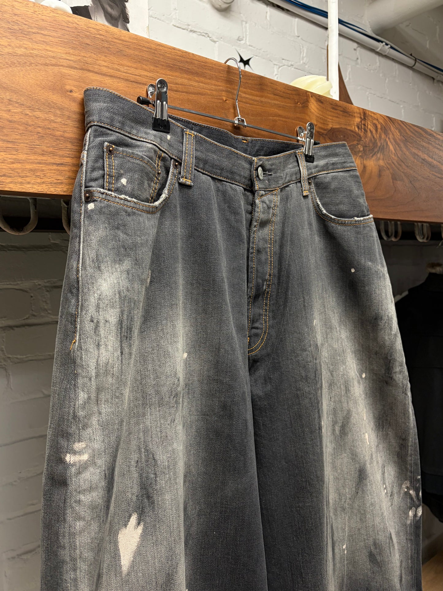 2023 Acne Studios ‘Super Baggy’  Paint Splattered Denim