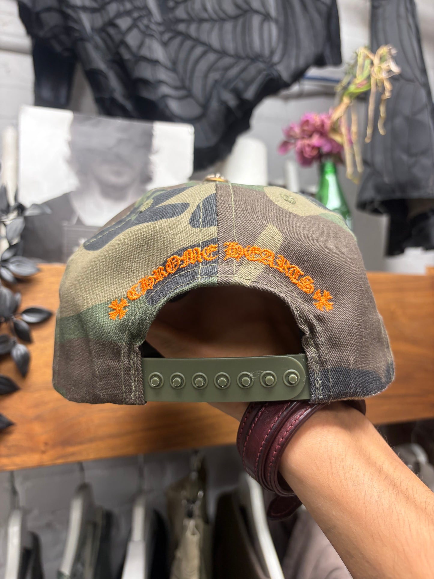 Chrome Hearts Camouflage/Orange Embroidered Snap-Back Hat