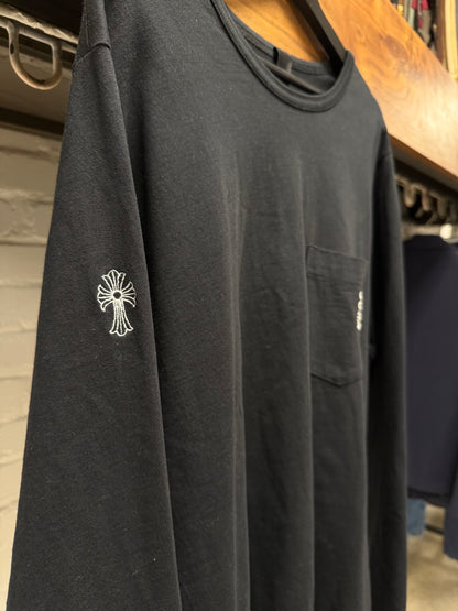 Chrome Hearts GRP Black Embroidered Logo Long Sleeve Shirt