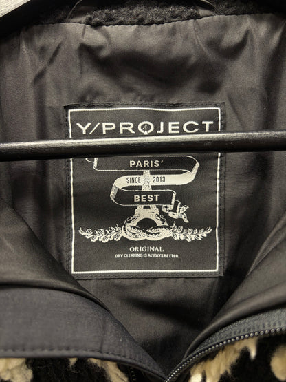 Y-Project ‘Paris Best’ Black/White Jacquard Zip-Up Fleece Sweater