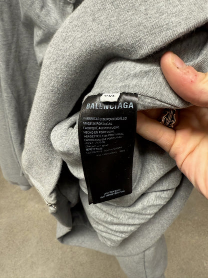 SS2025 Balenciaga ‘Incognito’ 4 Sleeve Grey Zip-Up Hoodie