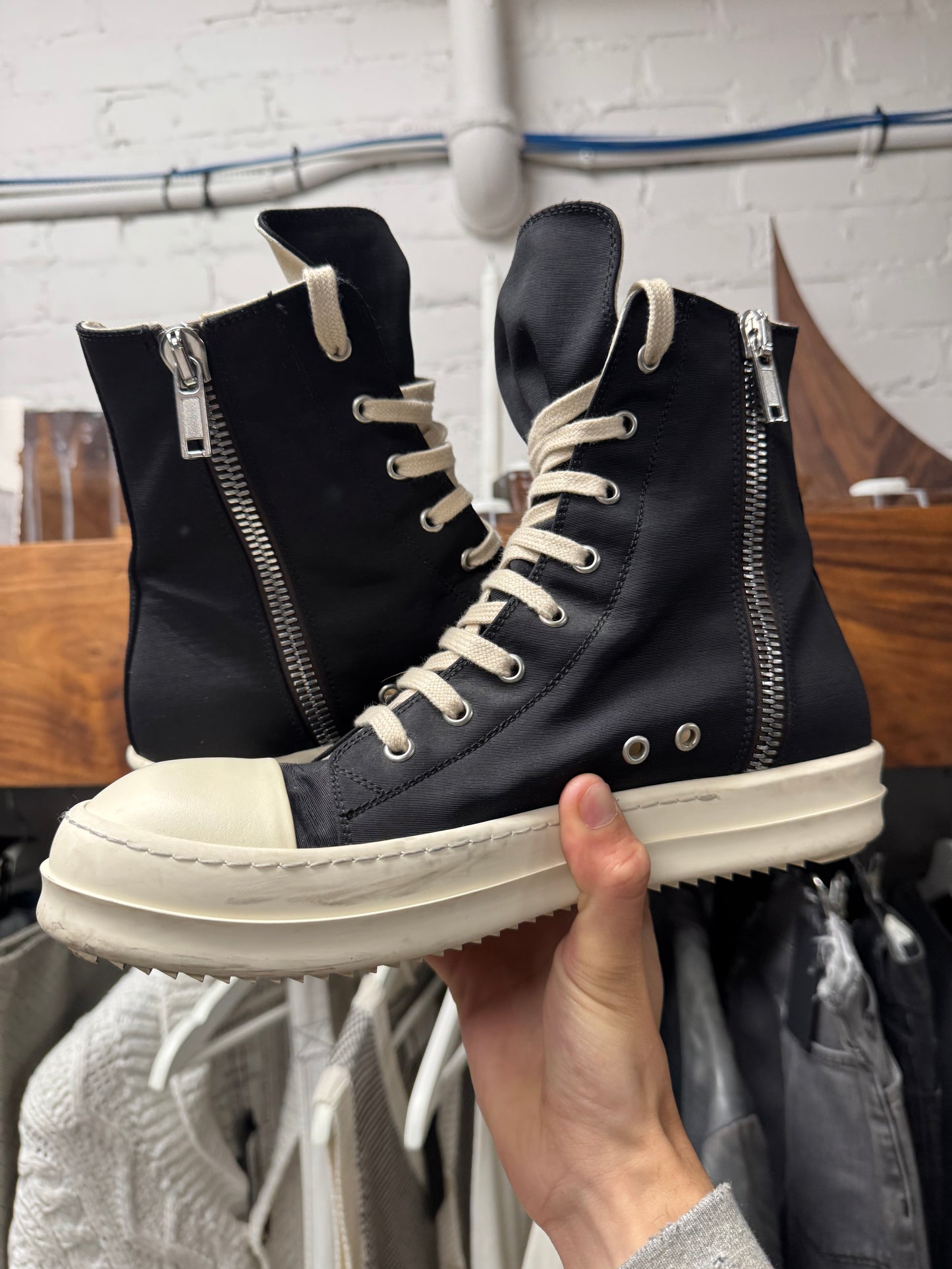 Rick Owens DRKSHDW Black Canvas ‘Pentagram’ Ramones