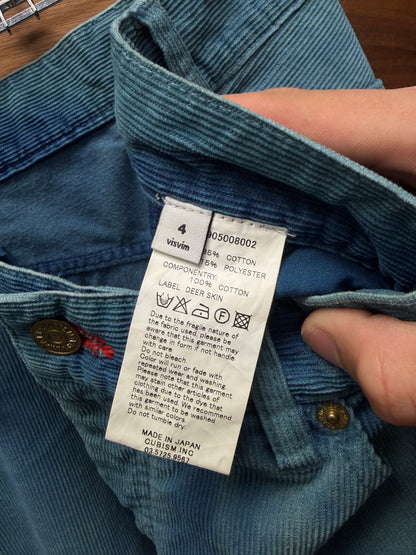 Visvim Overdyed Blue Corduroy Bootcut Denim