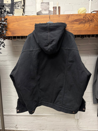 AW2023 Balenciaga ‘Mudshow’ Fur Lined Distressed Denim Jacket