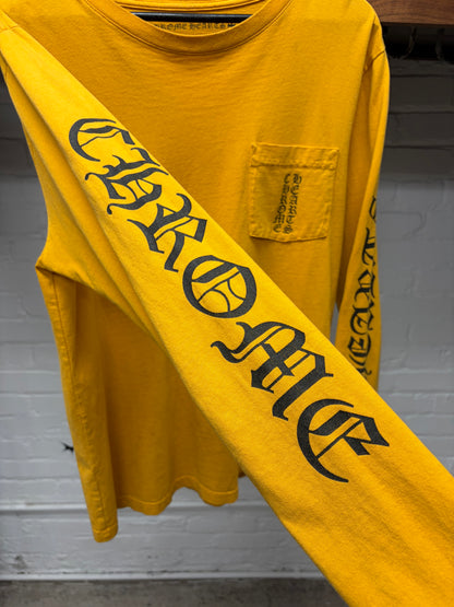 Chrome Hearts Yellow ‘Script Logo’ Long Sleeve Shirt