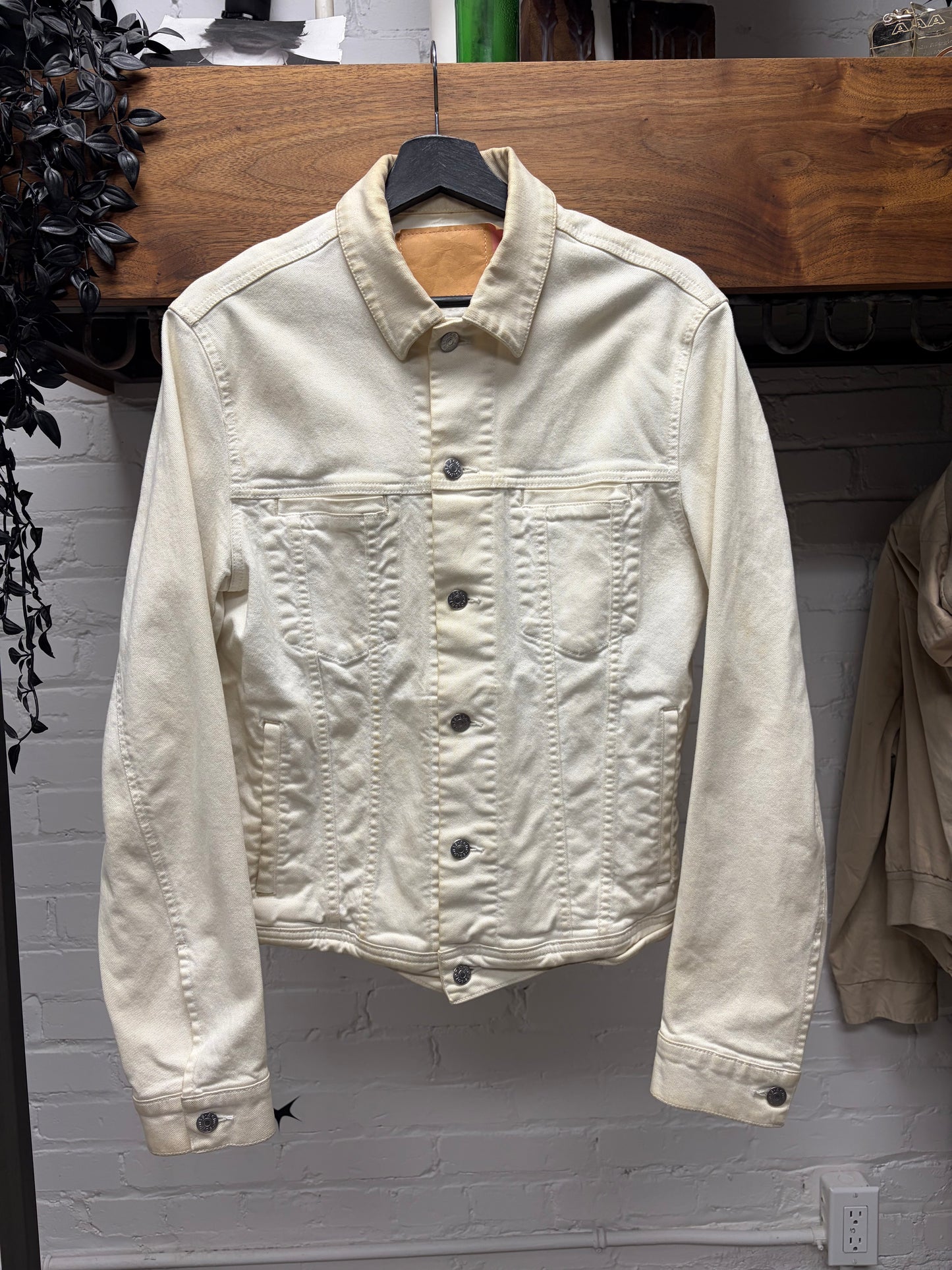 Acne Studios ‘Pass’ White ‘Bla Konst’ Denim Trucker Jacket