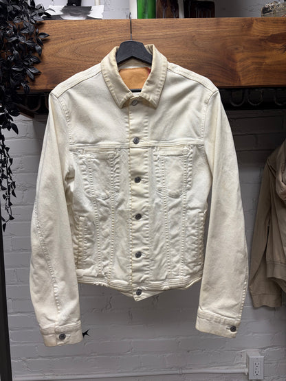 Acne Studios ‘Pass’ White ‘Bla Konst’ Denim Trucker Jacket