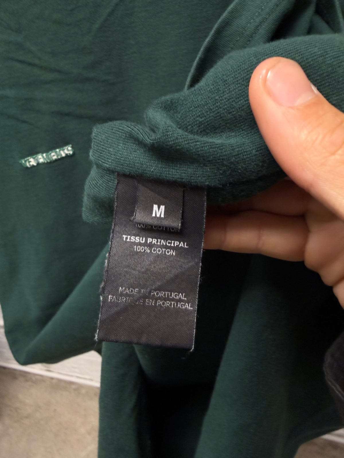 AW2019 Vetements ‘Care Label’ Inside Out Oversized Green T-Shirt