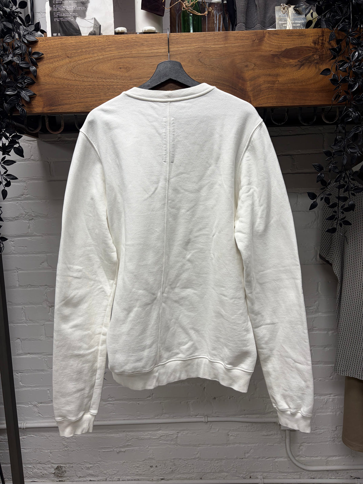SS2019 Rick Owens ‘Babel’ Milk/Dark Lime ‘Kendra Pfahler’ Patchwork Sweatshirt