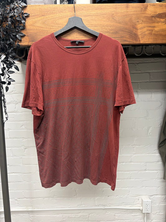 2000s Gucci ‘Check/Monogram Print’ Red/Grey T-Shirt