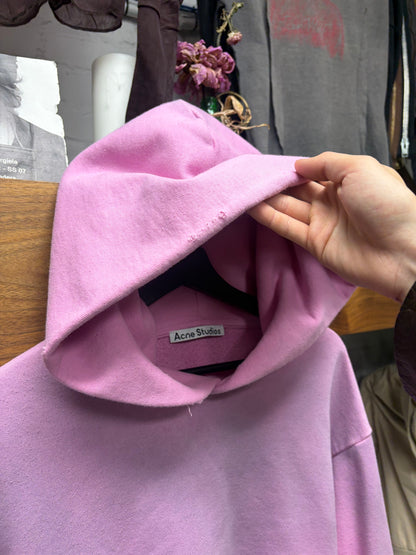 Acne Studios Distressed Pink ‘Stockholm Logo’ Oversized Hoodie