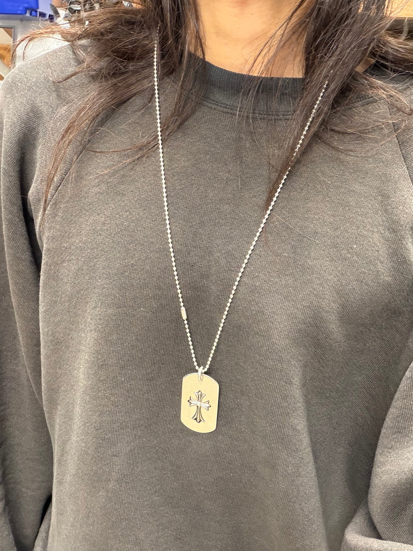 Chrome Hearts ‘Tiny CH Cross’ .925 Silver Dog tag