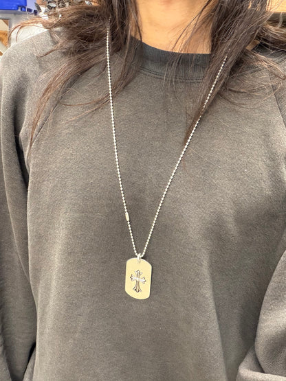 Chrome Hearts ‘Tiny CH Cross’ .925 Silver Dog tag
