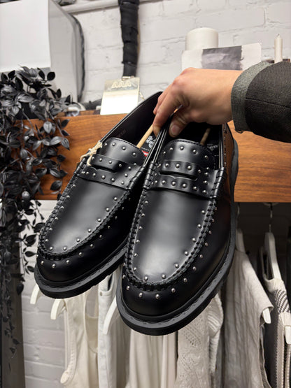 2025 Supreme x Doc Martens ‘Penton’ Studded Black Leather Loafers