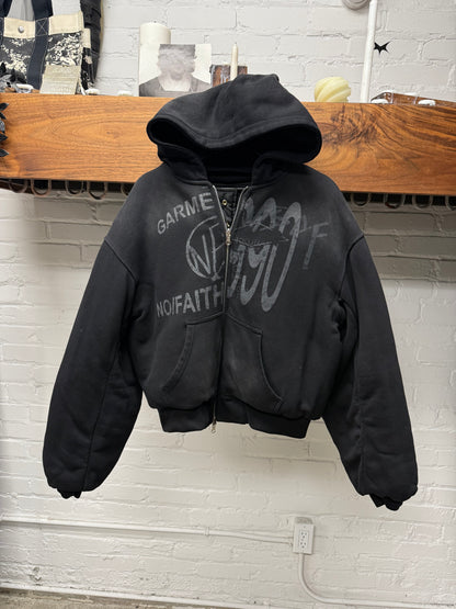 No Faith Studios Reversible Faded Black Bomber Jacket