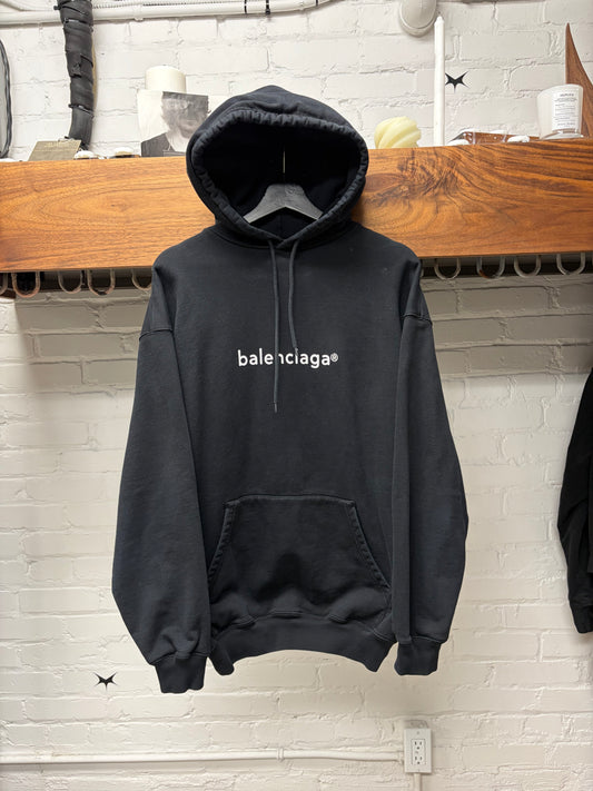 2021 Balenciaga ‘Simple Logo’ Black Oversized Hoodie