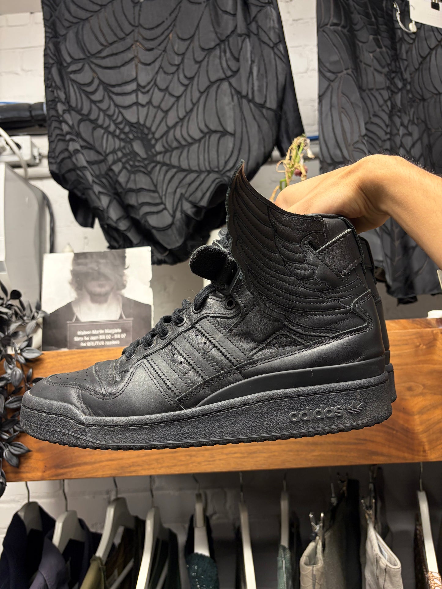 Jeremy Scott x Adidas ‘Wings 4.0’ Triple Black High Top Sneakers