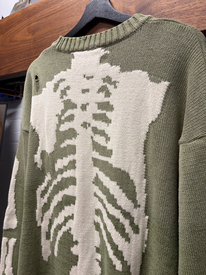 Kapital ‘5G’ Green Bone Knit Sweater