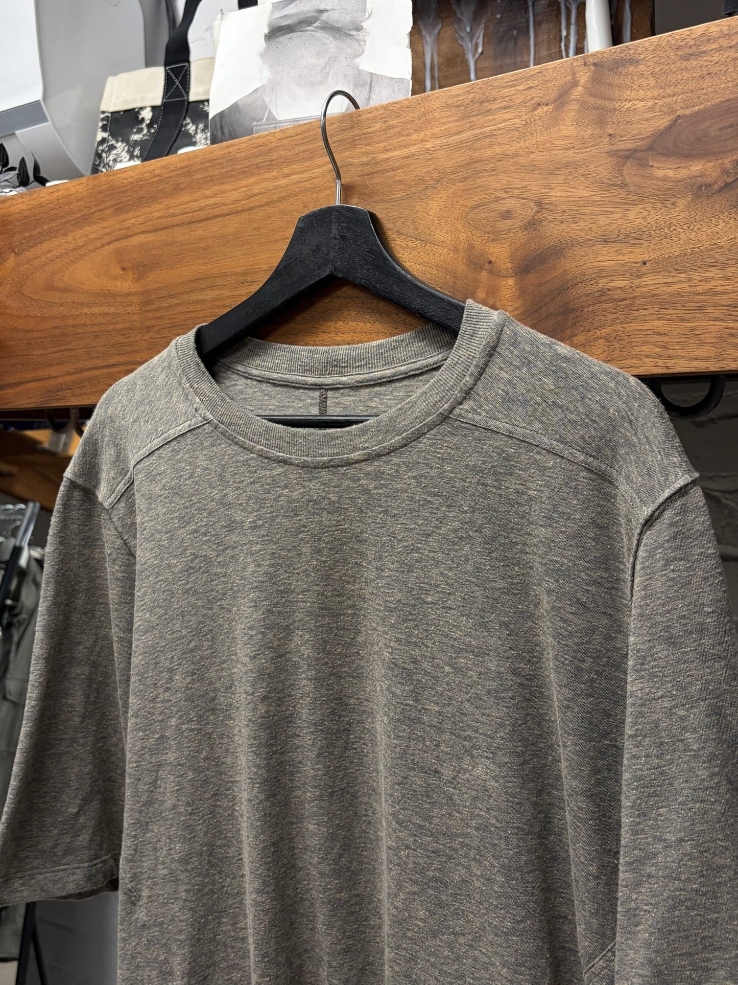 Rick Owens DRKSHDW ‘Temple’ Melange Grey ‘Level’ Oversized T-Shirt