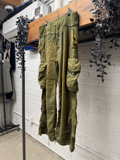 Kapital Sun Faded Green ‘Sailor’ Drawstring Cargo Pants