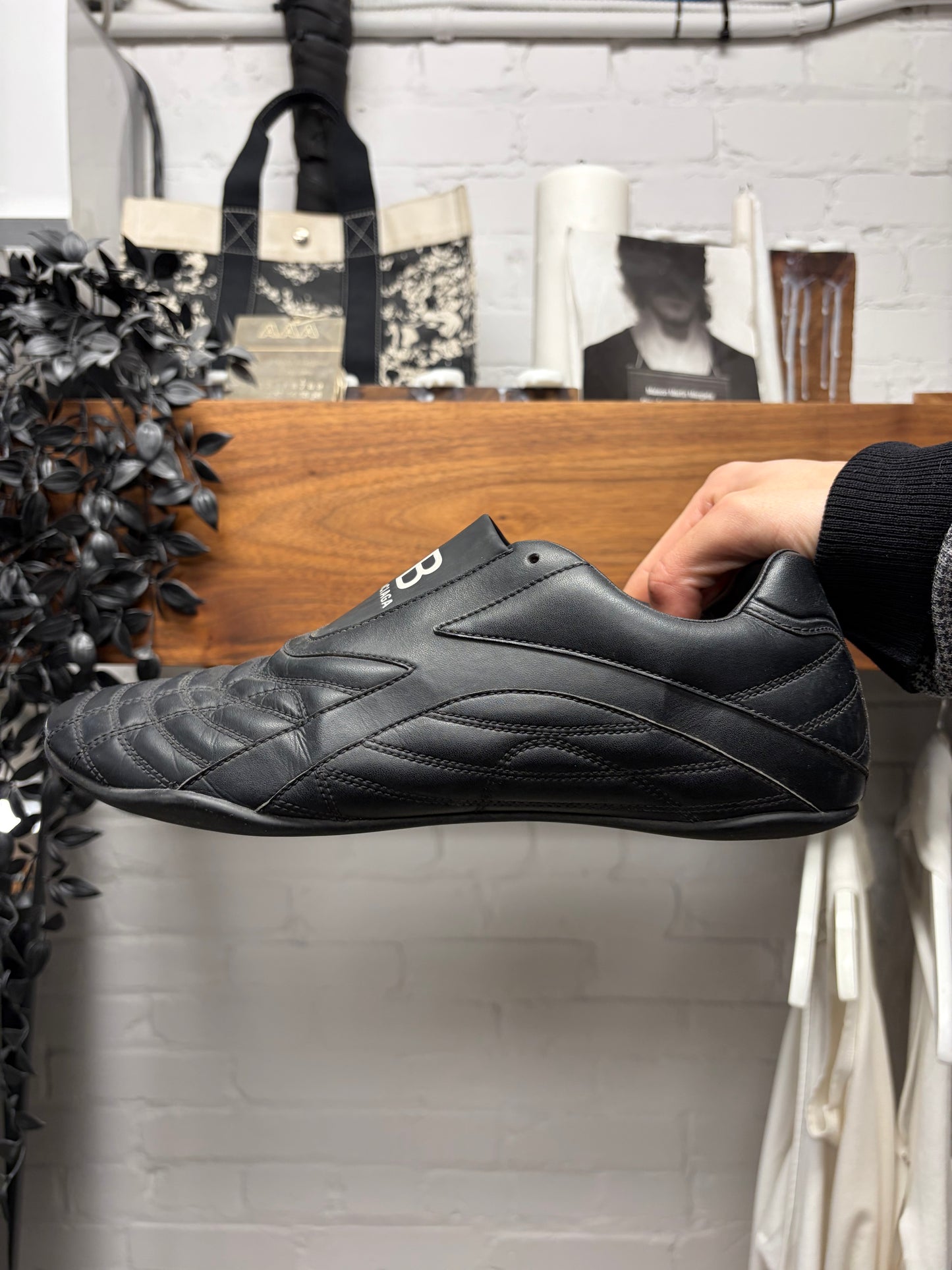 Balenciaga ‘Zen’ Black Leather Ultra Low Top Sneakers