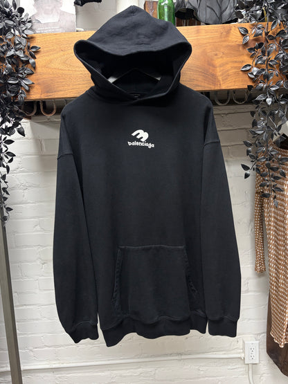 2022 Balenciaga ‘3B Logo’ Black/White Pullover Hoodie