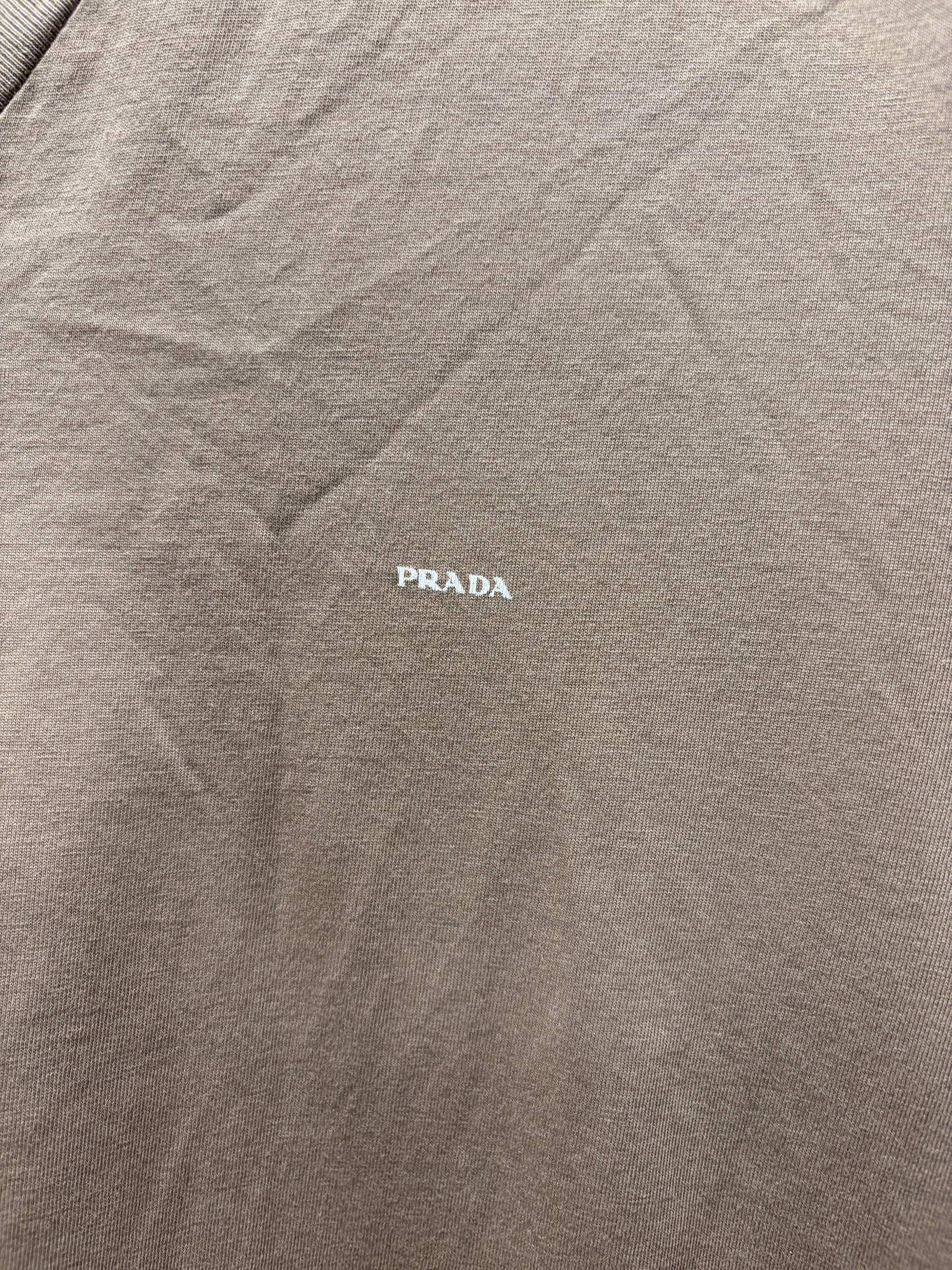 Vintage Prada Sun Faded Brown V-Neck T-Shirt