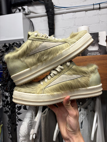 Rick Owens Pony Hair Green ‘Vans’ Low Top Sneakers